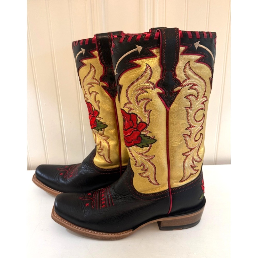 ARIAT Rodeo Quincy Collection Women's 8 B ROSE Cowgirl Western Boots Embroidery - Picture 2 of 8